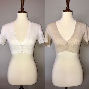 2 Lightweight Cropped Short-Sleeved Sweaters